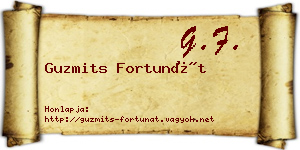 Guzmits Fortunát névjegykártya